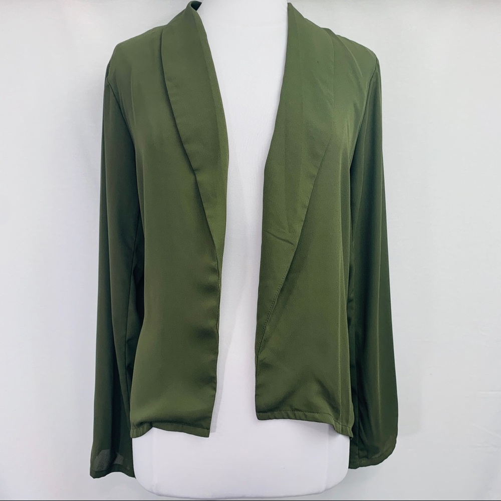 Women's eyeshadow Green Open Blazer sz XL